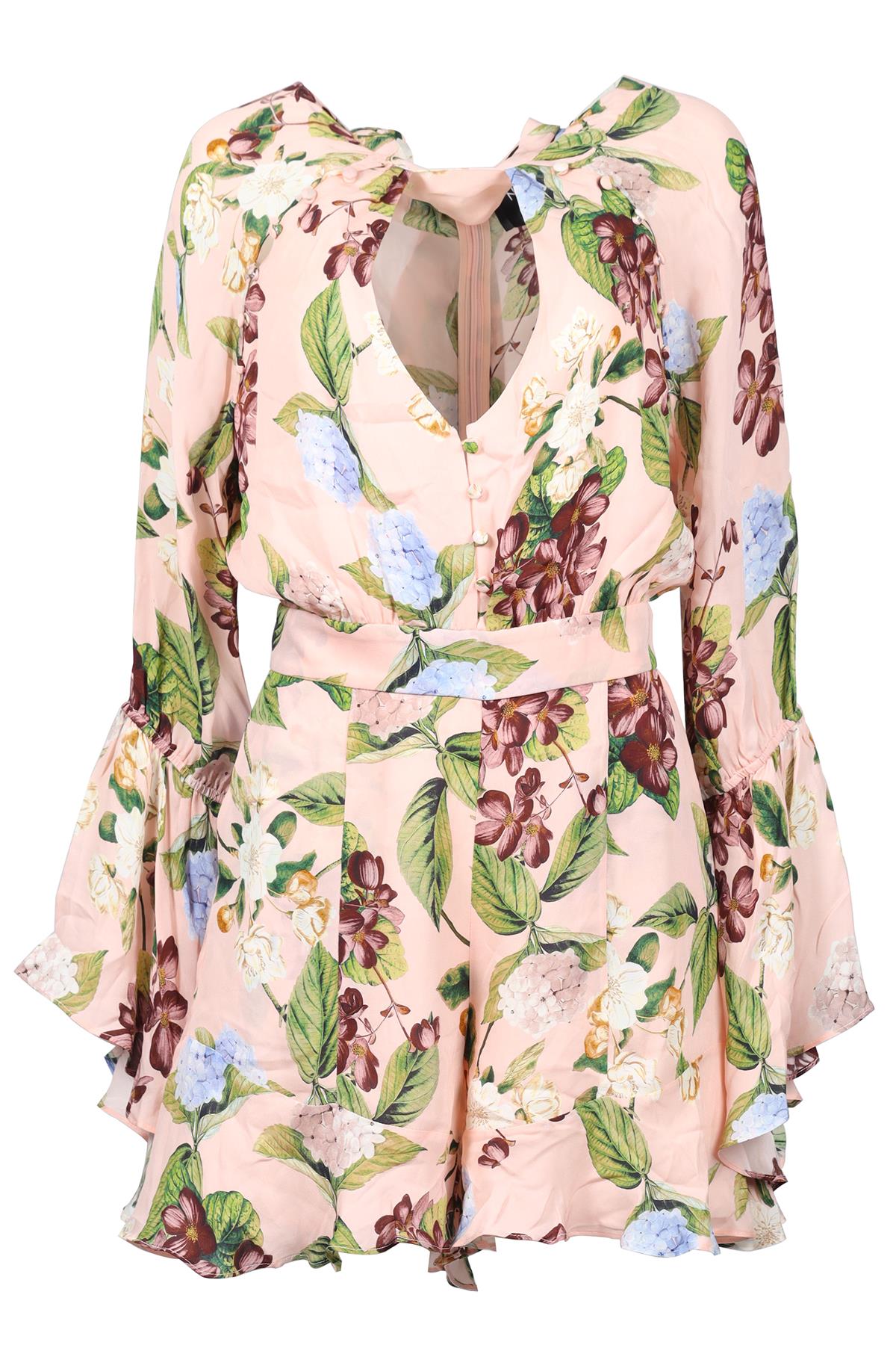 NICHOLAS MULTICOLOURED SILK PLAYSUIT MEDIUM
