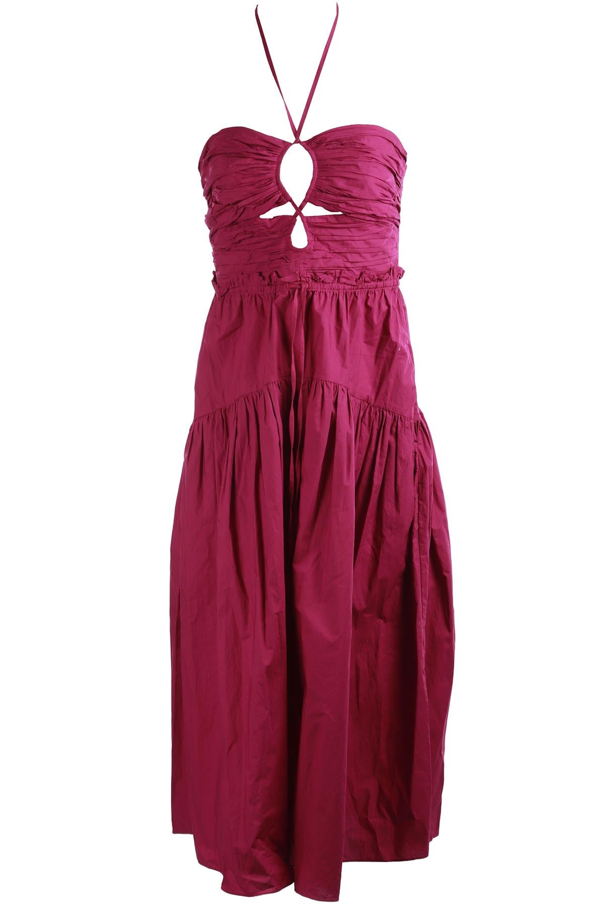 ULLA JOHNSON PURPLE COTTON MIDI DRESS US 6 UK 10