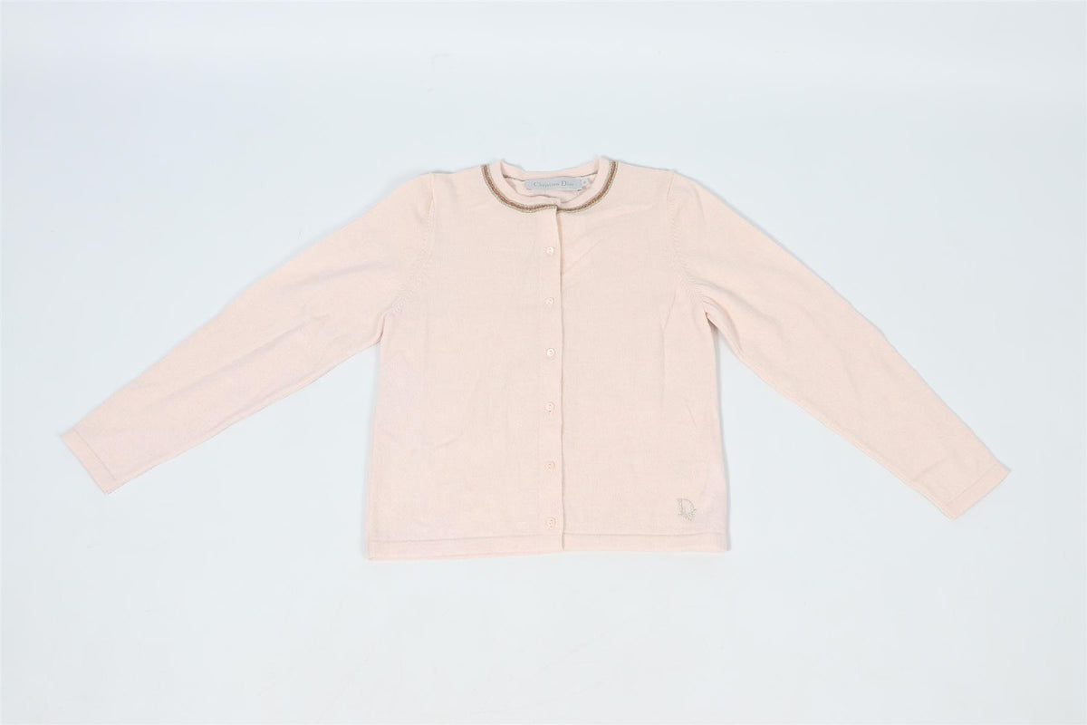 CHRISTIAN DIOR PINK KIDS GIRLS WOOL CARDIGAN 8 YEARS