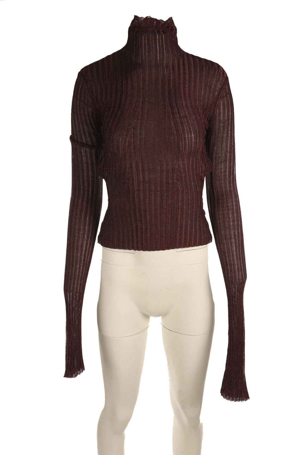 ARAKII BROWN KNIT TOP SMALL