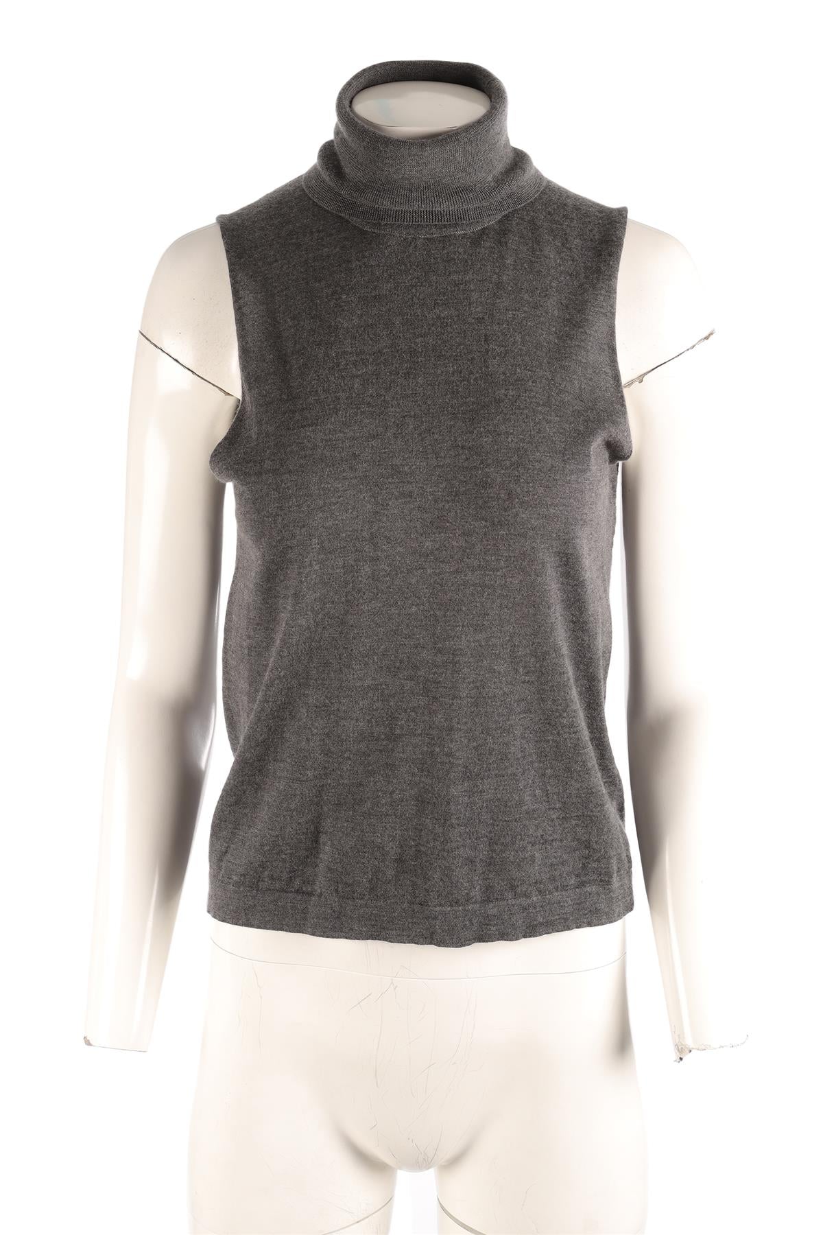 THE ROW GREY CASHMERE TOP MEDIUM