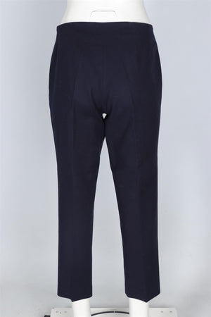 THE ROW NAVY COTTON STRAIGHT LEG PANTS US 10 UK 14