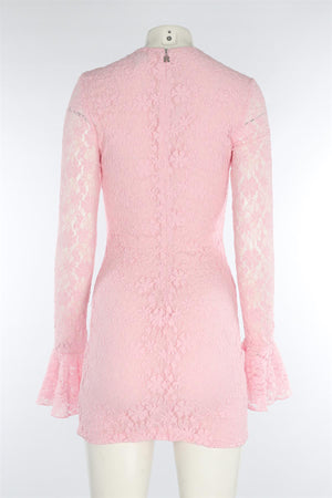 ROTATE BIRGER CHRISTENSEN PINK LACE MINI DRESS SMALL