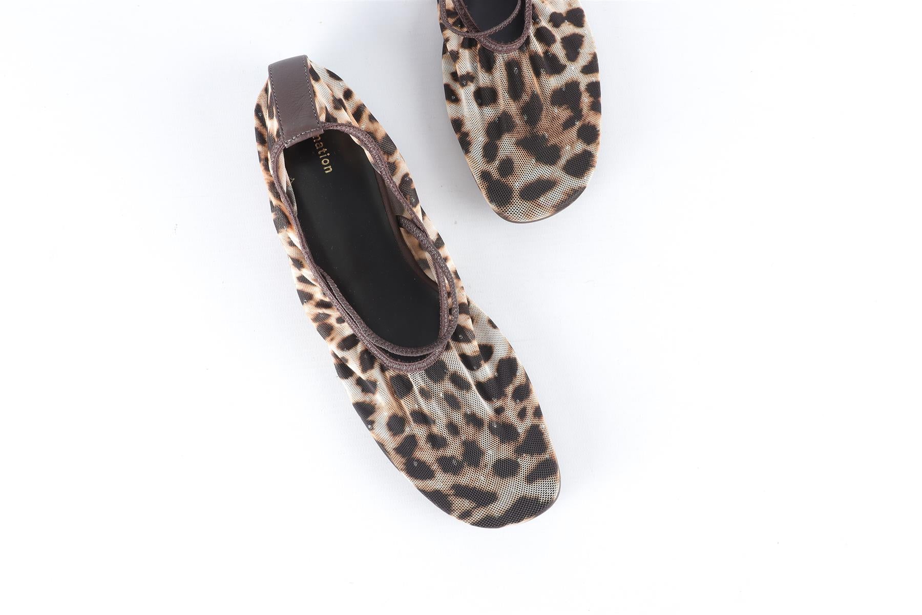 REFORMATION BROWN MESH BALLET FLATS EU 38 UK 5 US 8