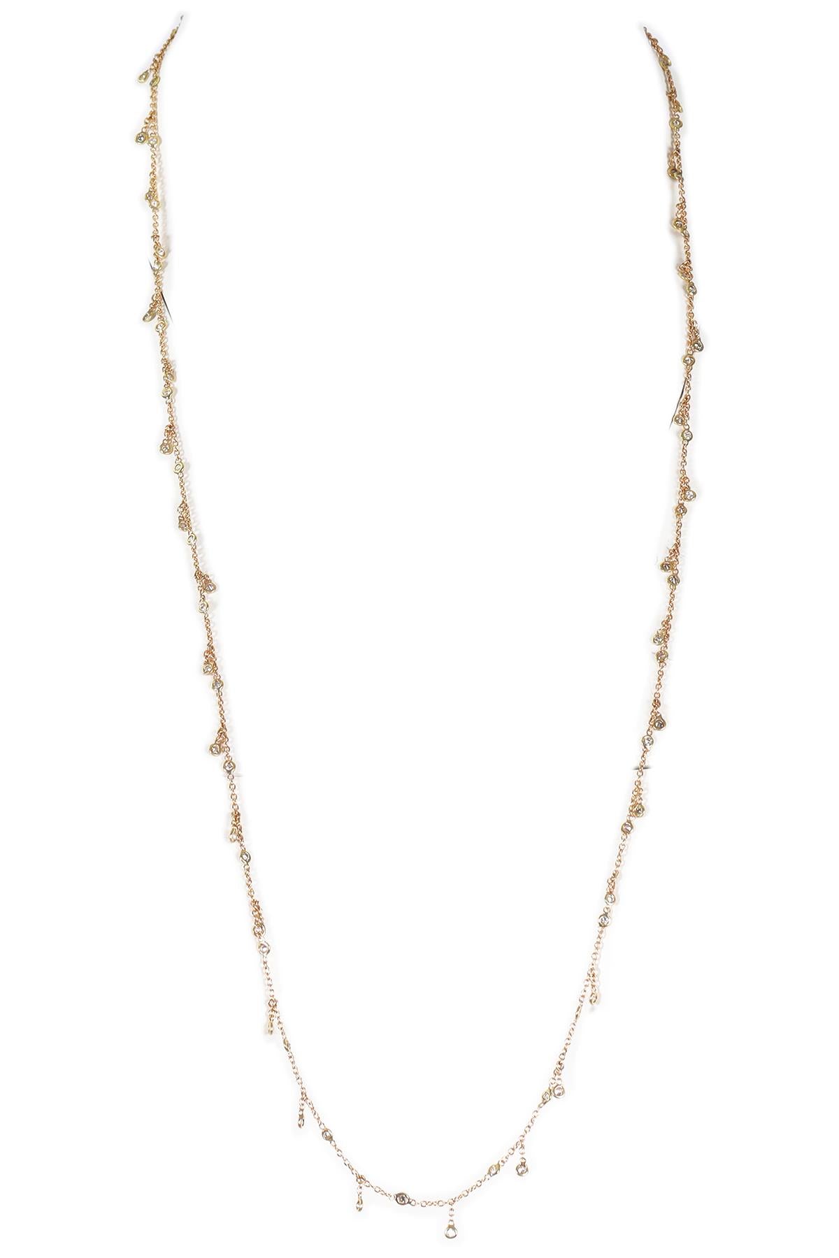 JACQUIE AICHE YELLOW GOLD AND PAVE DIAMOND BELLY CHAIN