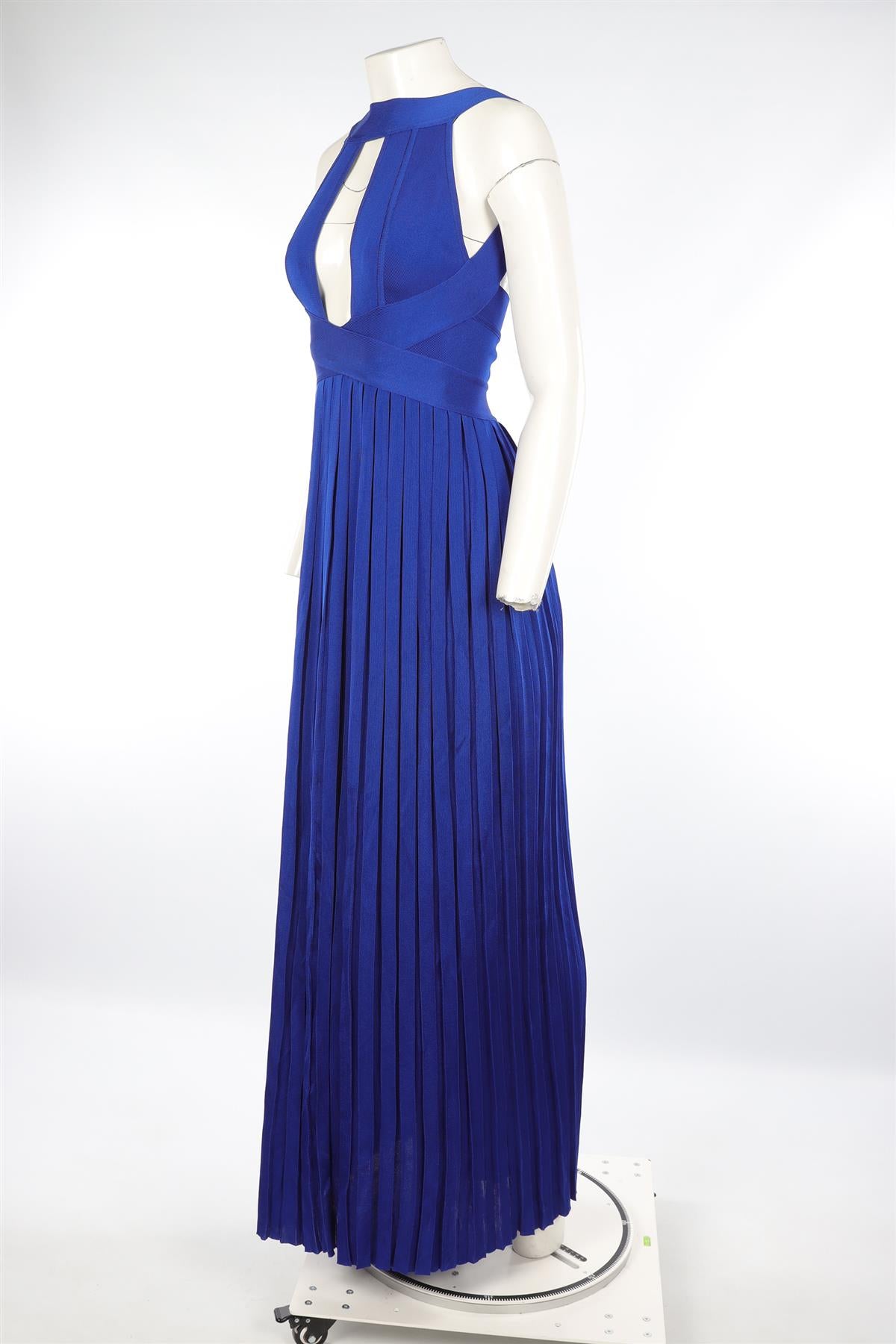 BALMAIN BLUE KNIT MAXI DRESS FR 36 UK 8