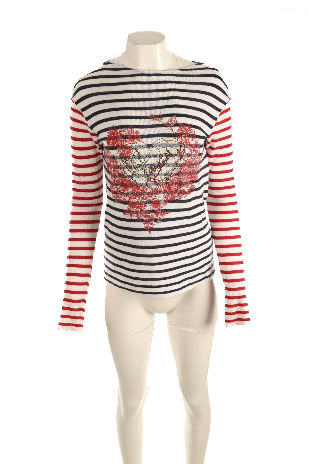 CHRISTIAN DIOR MULTI LINEN TOP FR 42 UK 14