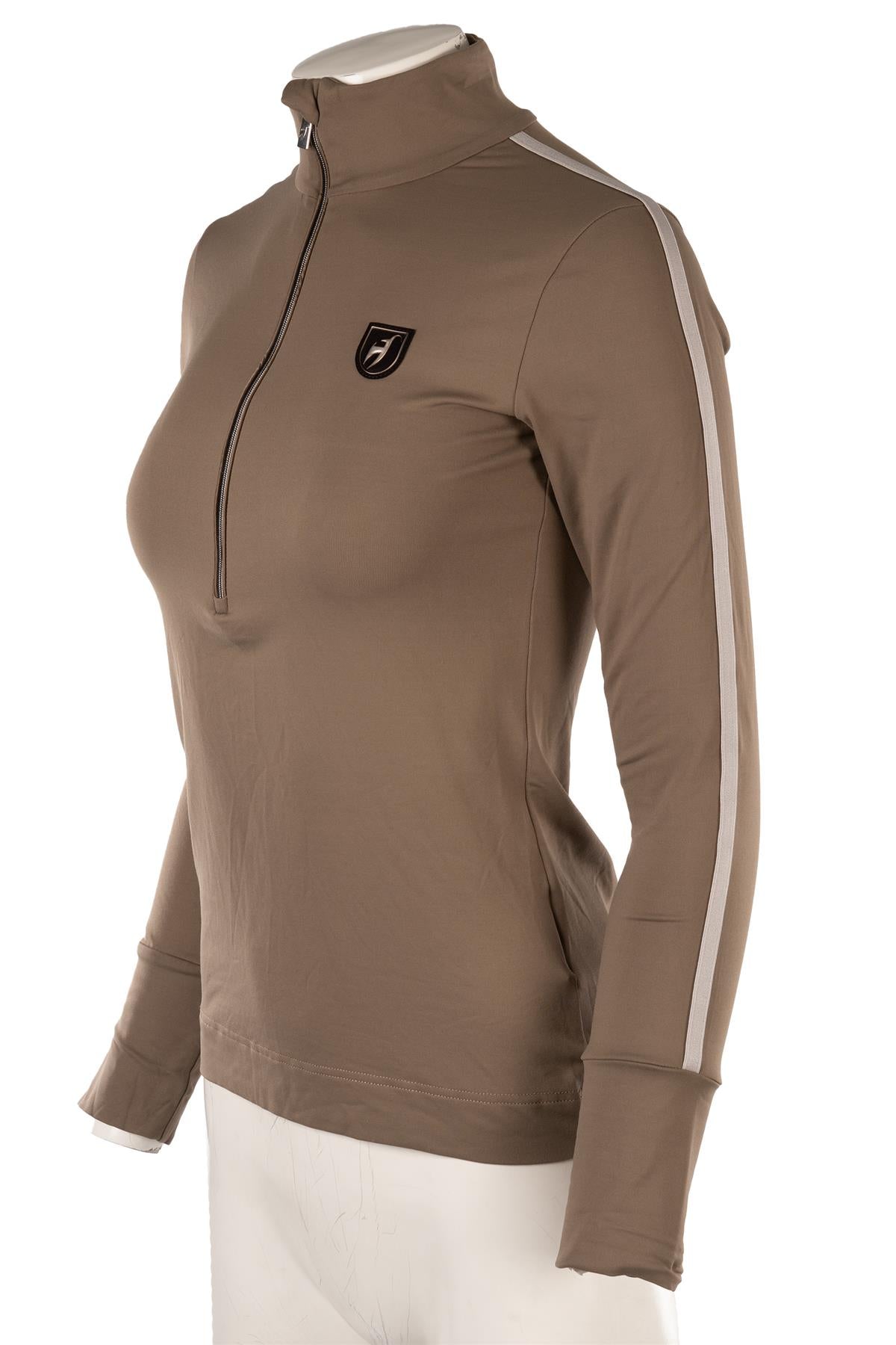TONI SAILER KHAKI JERSEY TOP FR 36 UK 8