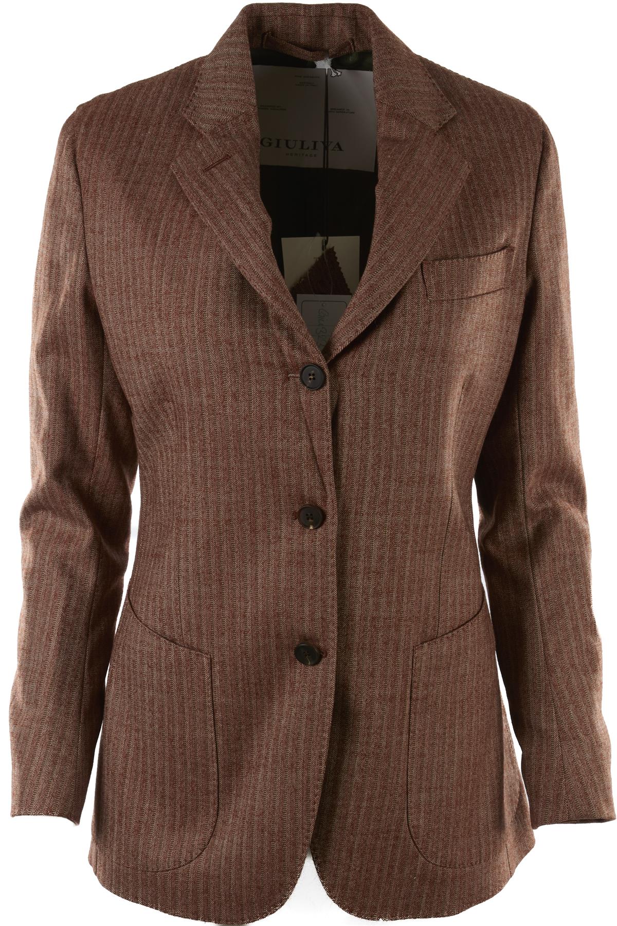 GIULIVA HERITAGE BROWN WOOL BLAZER IT 38 UK 6