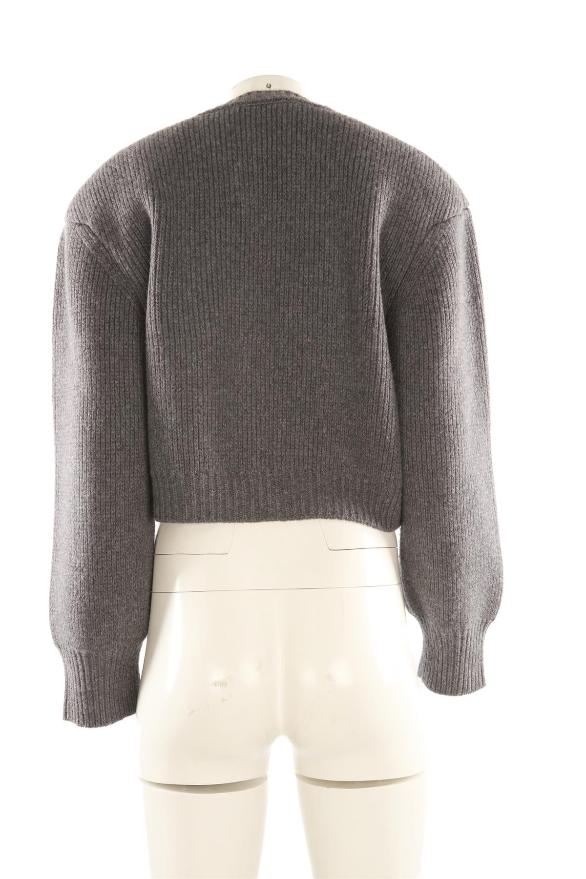 RÓHE GREY WOOL CARDIGAN FR 36 UK 8
