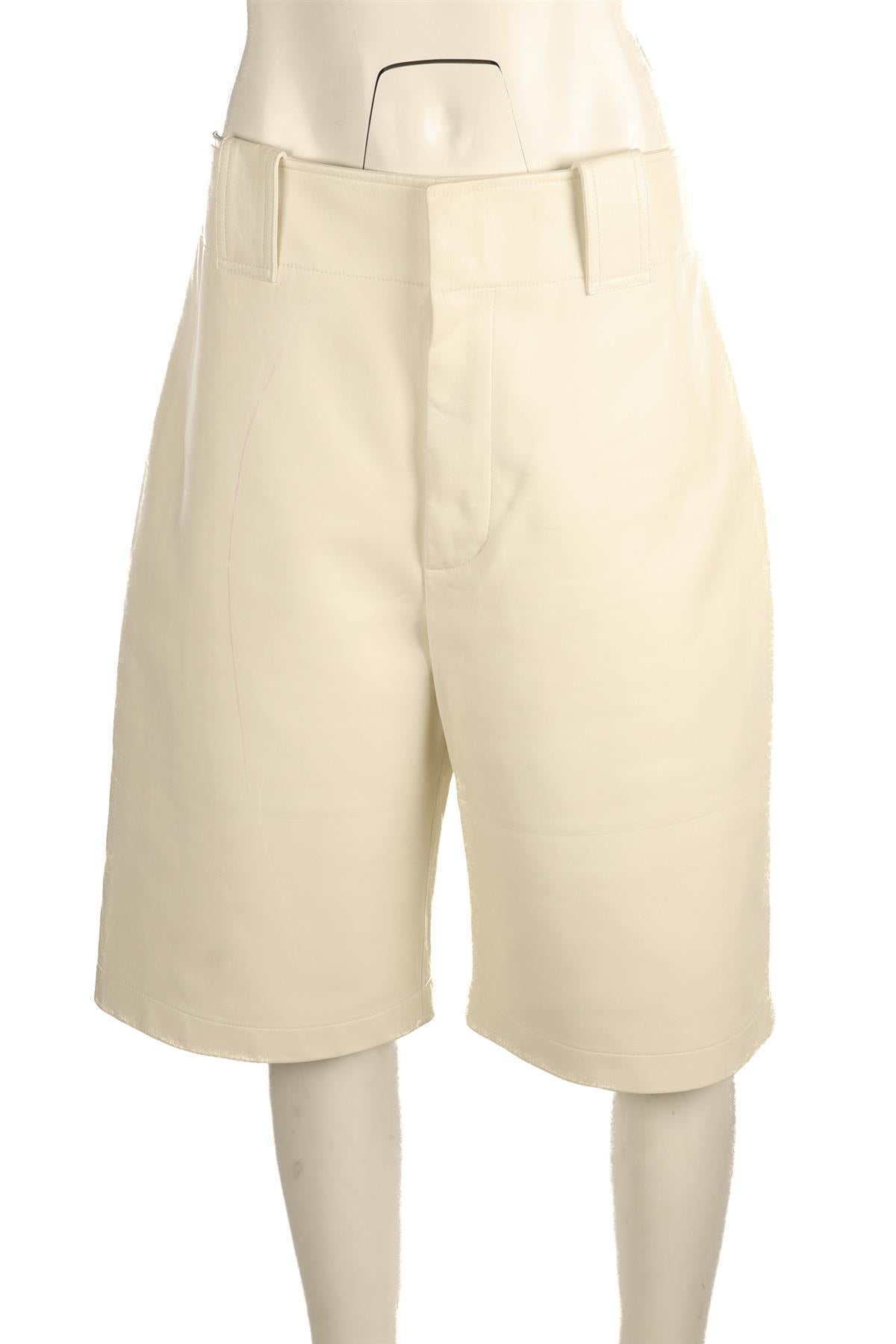 BOTTEGA VENETA IVORY LEATHER CULOTTES IT 40 UK 8