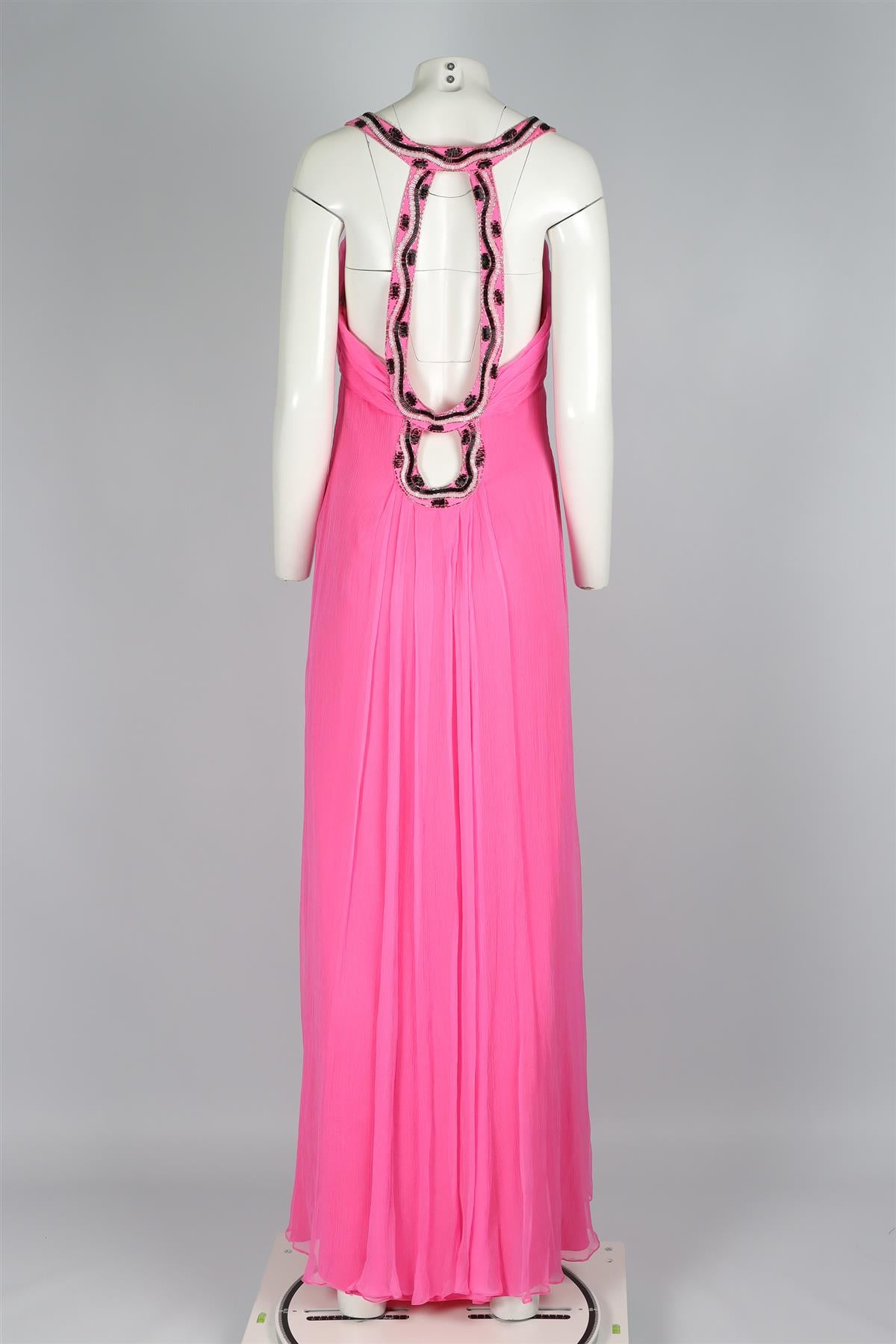 TEMPERLEY LONDON PINK SILK MAXI DRESS UK 14