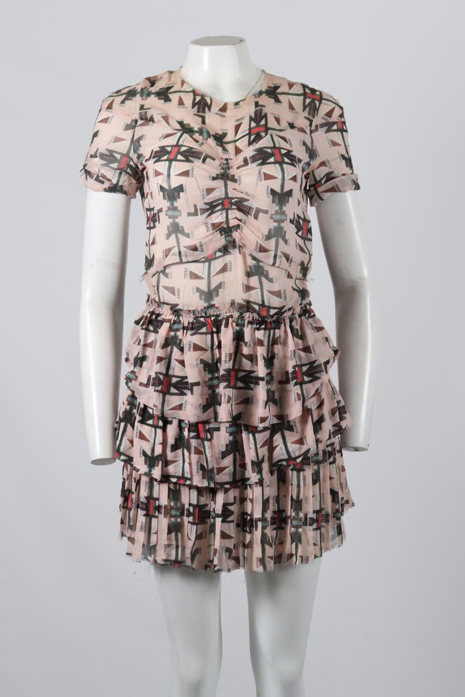 ISABEL MARANT PRINTED SILK MINI DRESS UK 8