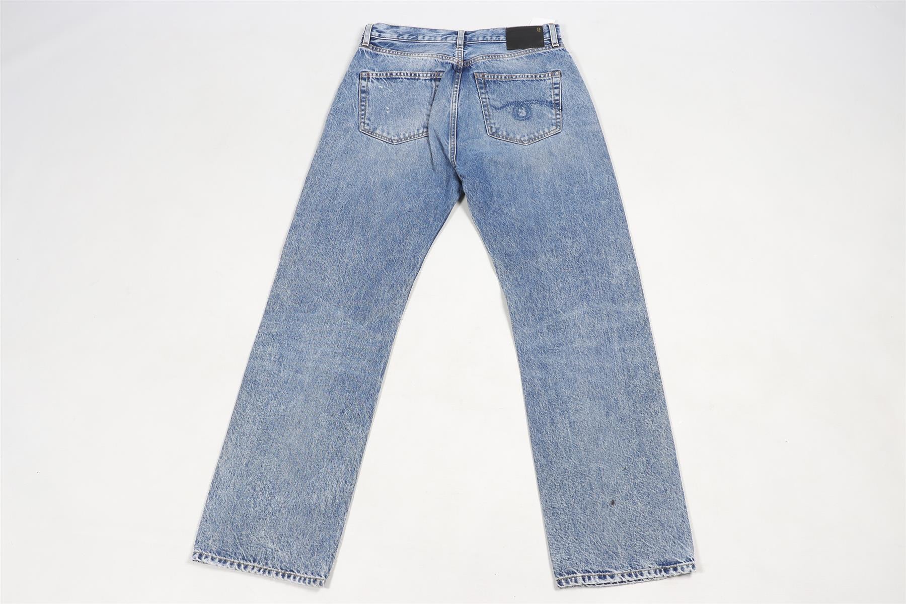 R13 BLUE HIGH RISE STRAIGHT LEG JEANS W28 UK 10