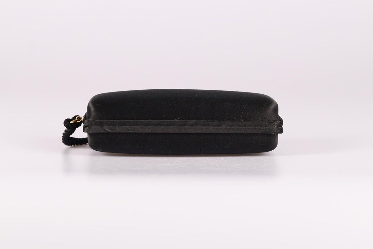 ASPREY TASSELED SATIN AND GOLD TONE CLUTCH