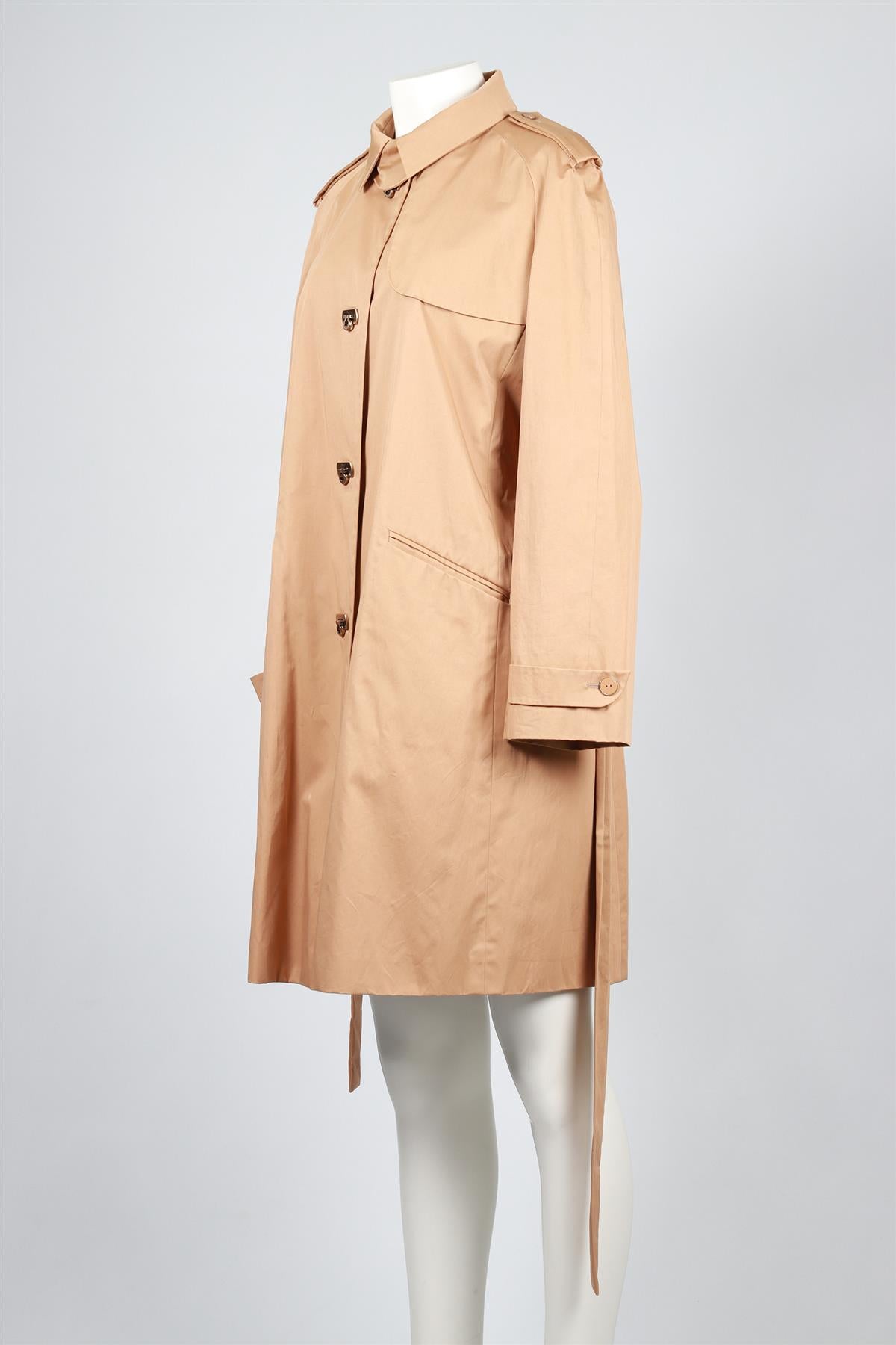 SALVATORE FERRAGAMO TAN VINTAGE SHELL TRENCH COAT IT 46 UK 14