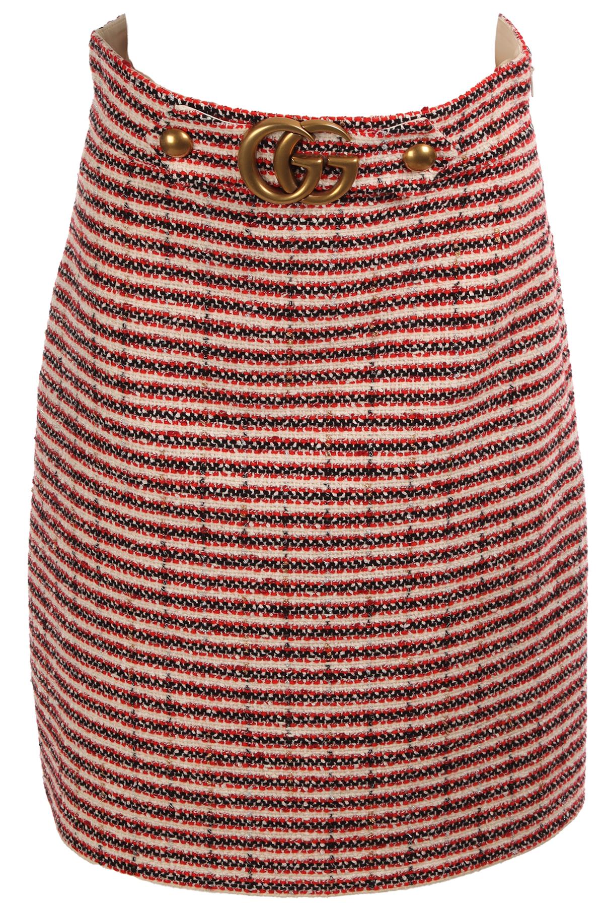 GUCCI RED COTTON MIDI SKIRT IT 40 UK 8