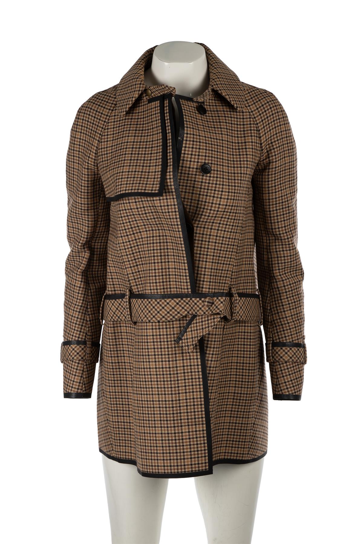 BALENCIAGA BROWN 2008 WOOL TRENCH COAT FR 38 UK 10