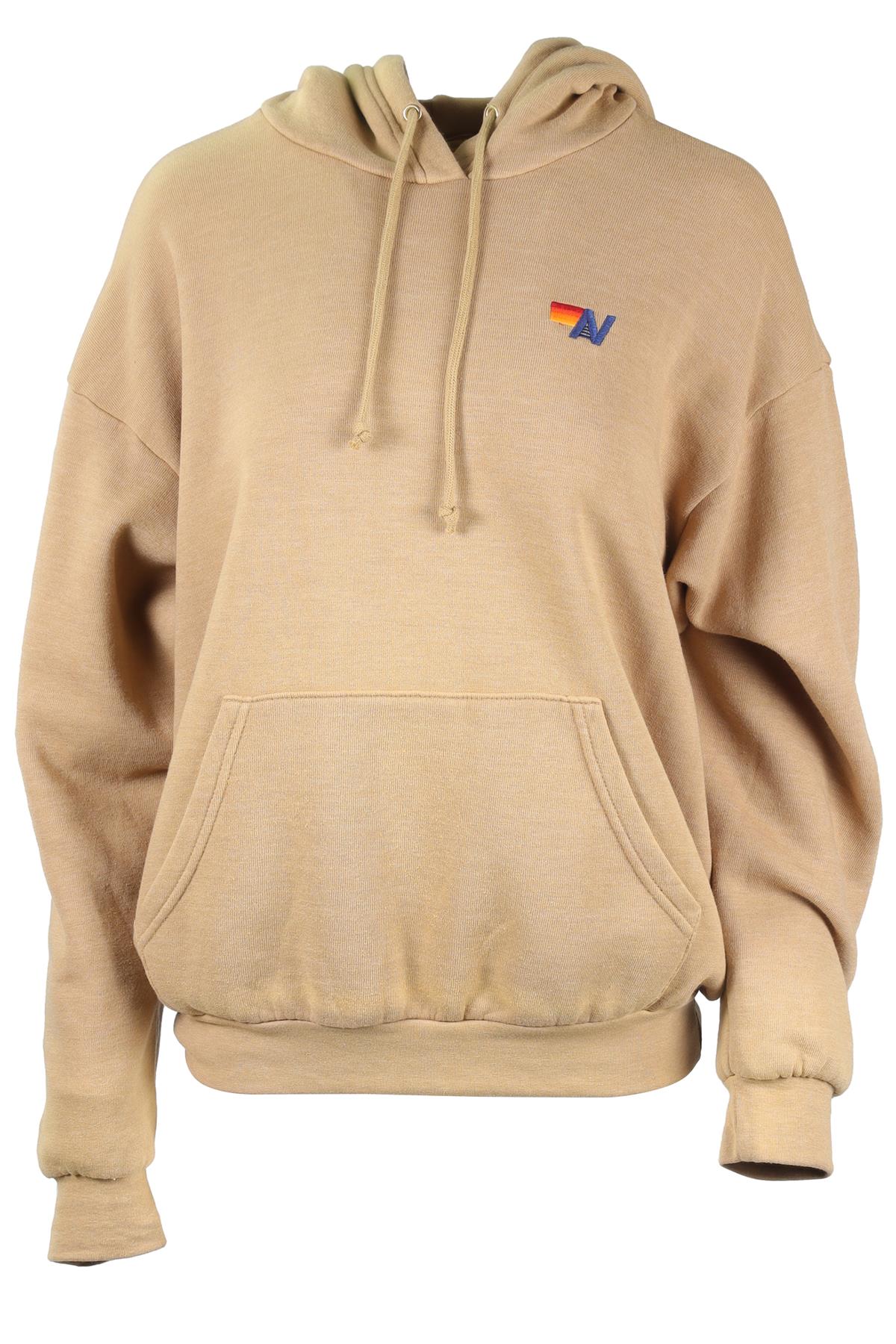 AVIATOR NATION TAN COTTON HOODIE XSMALL