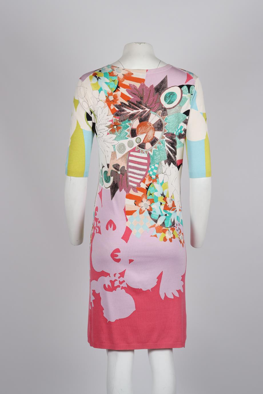 ETRO PRINTED SILK AND CASHMERE BLEND DRESS IT 44 UK 12