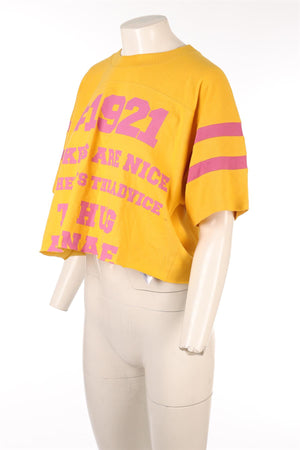 GUCCI YELLOW COTTON T-SHIRT XSMALL