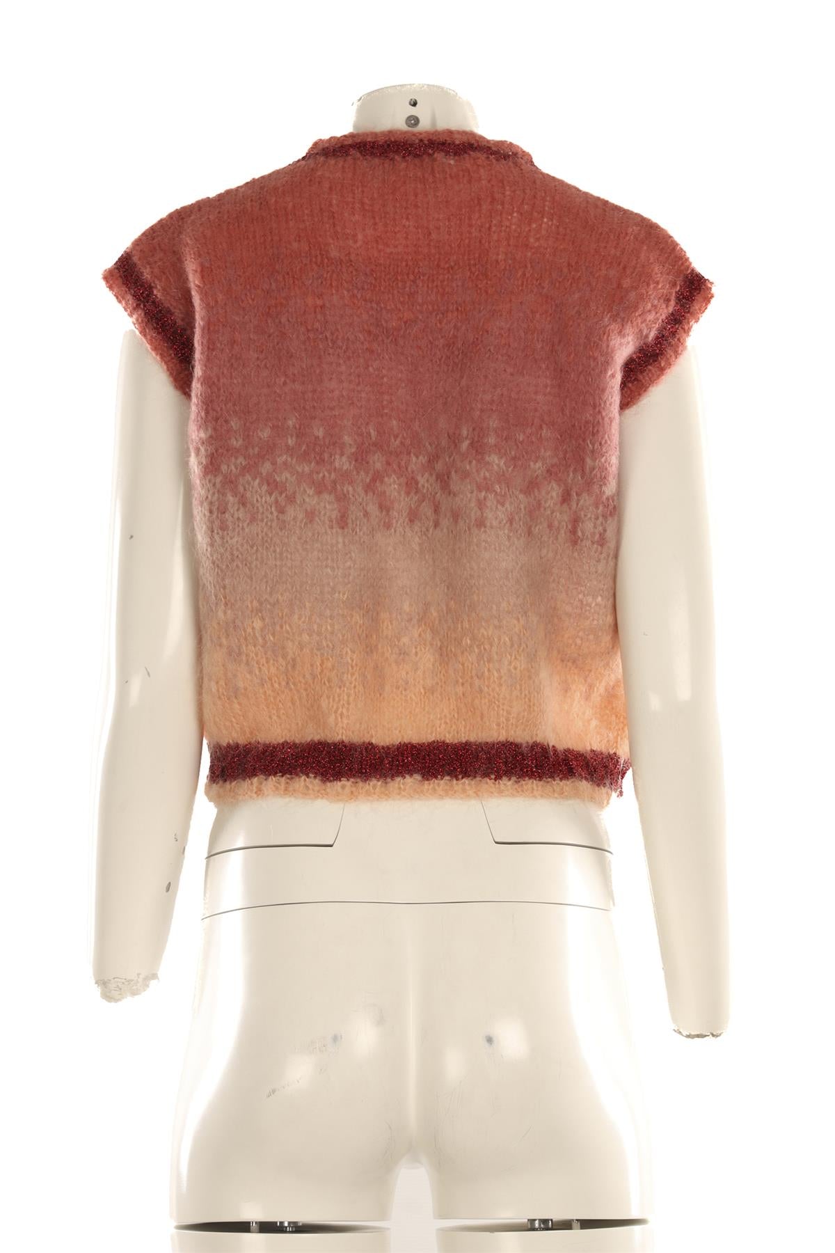 ROSE CARMINE PINK MOHAIR VEST FR 36 UK 8