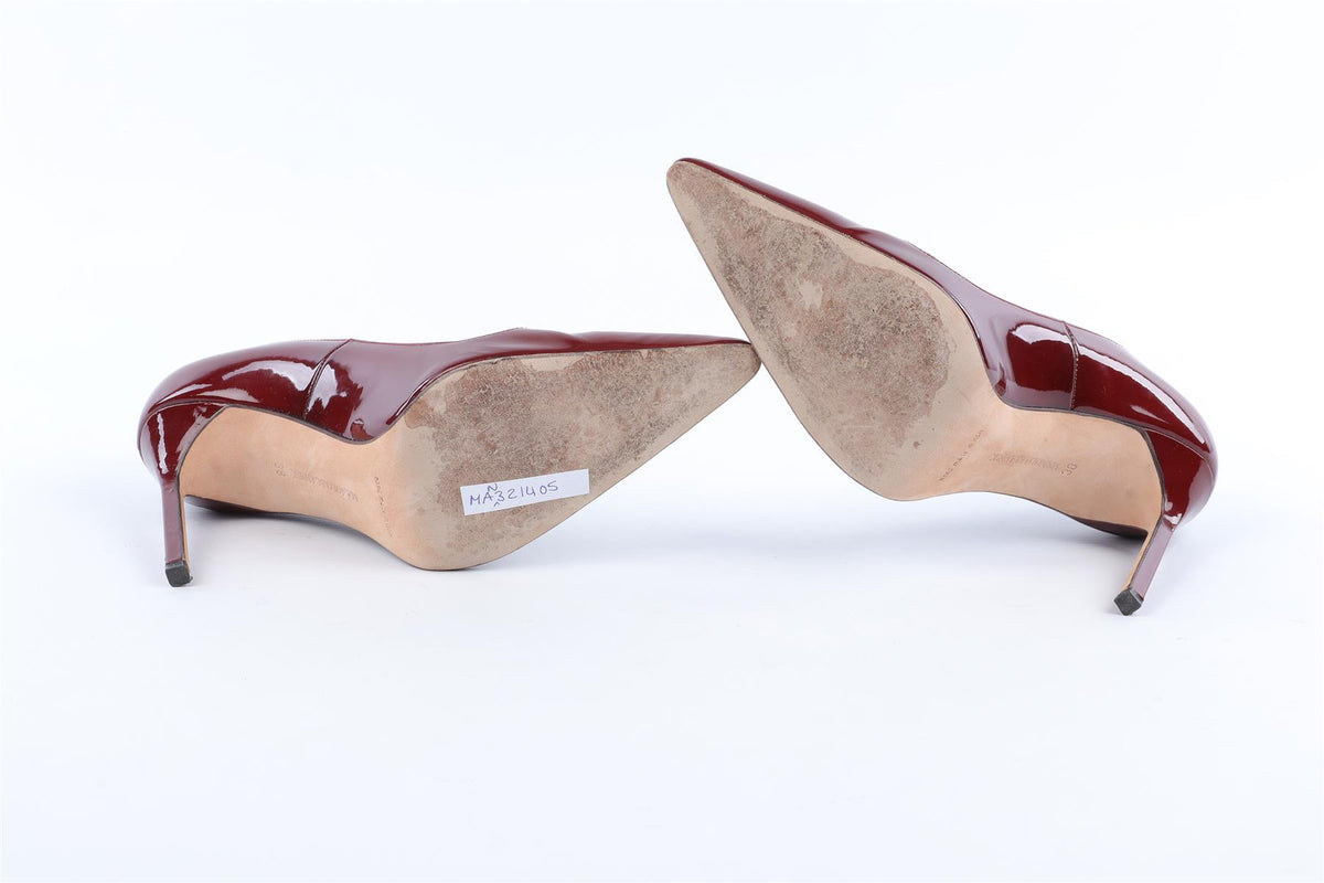 MANOLO BLAHNIK RED PATENT LEATHER PUMPS EU 38 UK 5 US 8