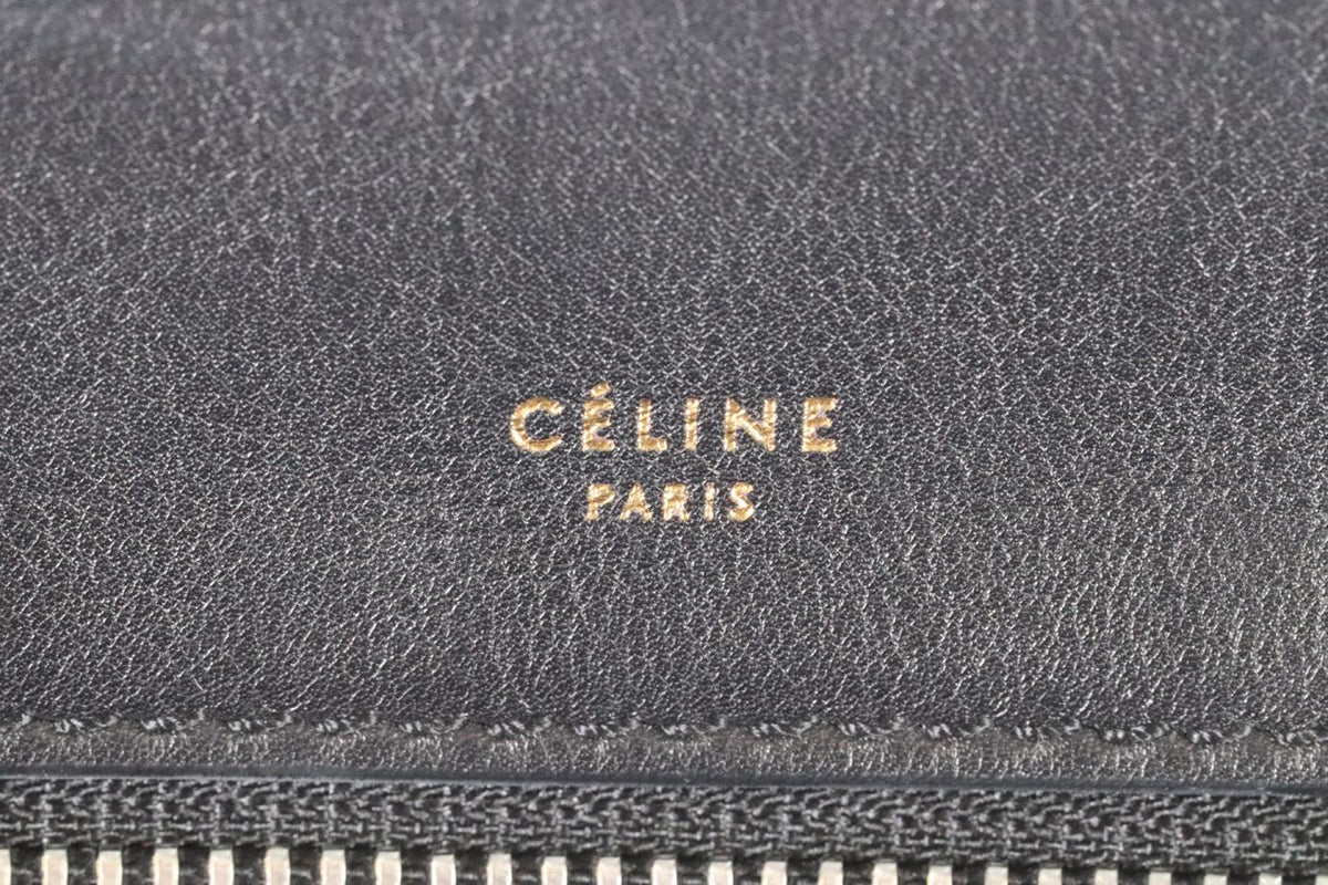 CELINE EDGE LARGE CALF HAIR AND LEATHER SHOULDER BAG