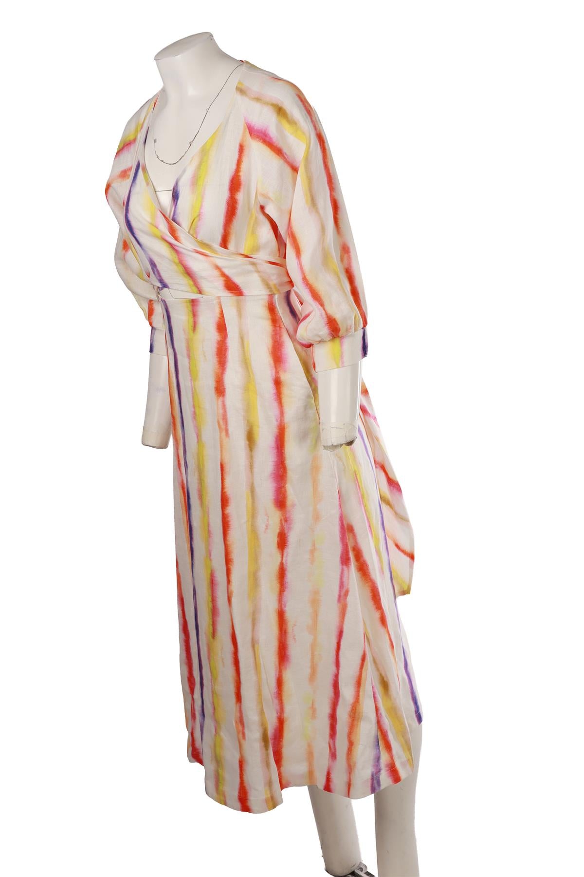 MULTI LINEN MAXI DRESS