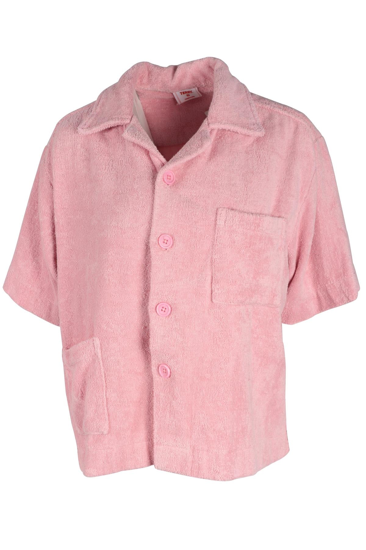TERRY PINK COTTON SHIRT SMALL