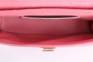 ANALEENA PINK OSTRICH LEATHER CLUTCH
