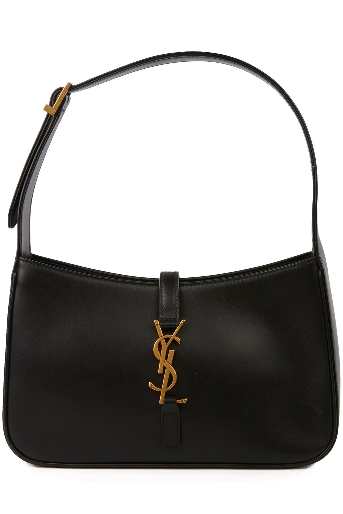 SAINT LAURENT BLACK LE 5 À 7 LEATHER SHOULDER BAG