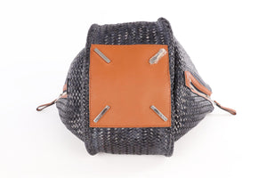 LOEWE NAVY HAMMOCK MEDIUM LEATHER TOTE BAG