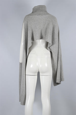 EUDON CHOI GREY WOOL SWEATER ONE SIZE