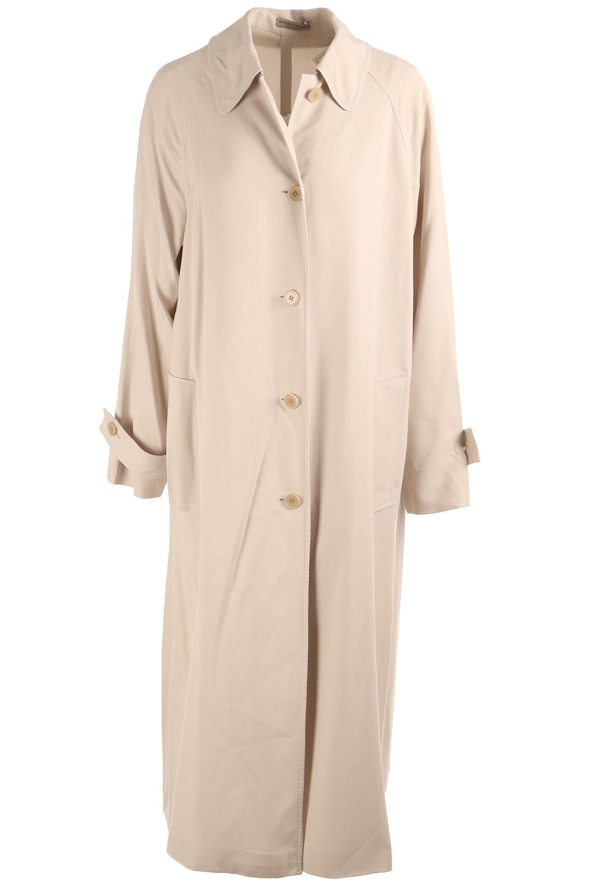 BOTTEGA VENETA TAUPE SILK COAT IT 44 UK 12 US 8
