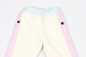 MONCLER CREAM KIDS GIRLS FLEECE TRACK PANTS 4 YEARS