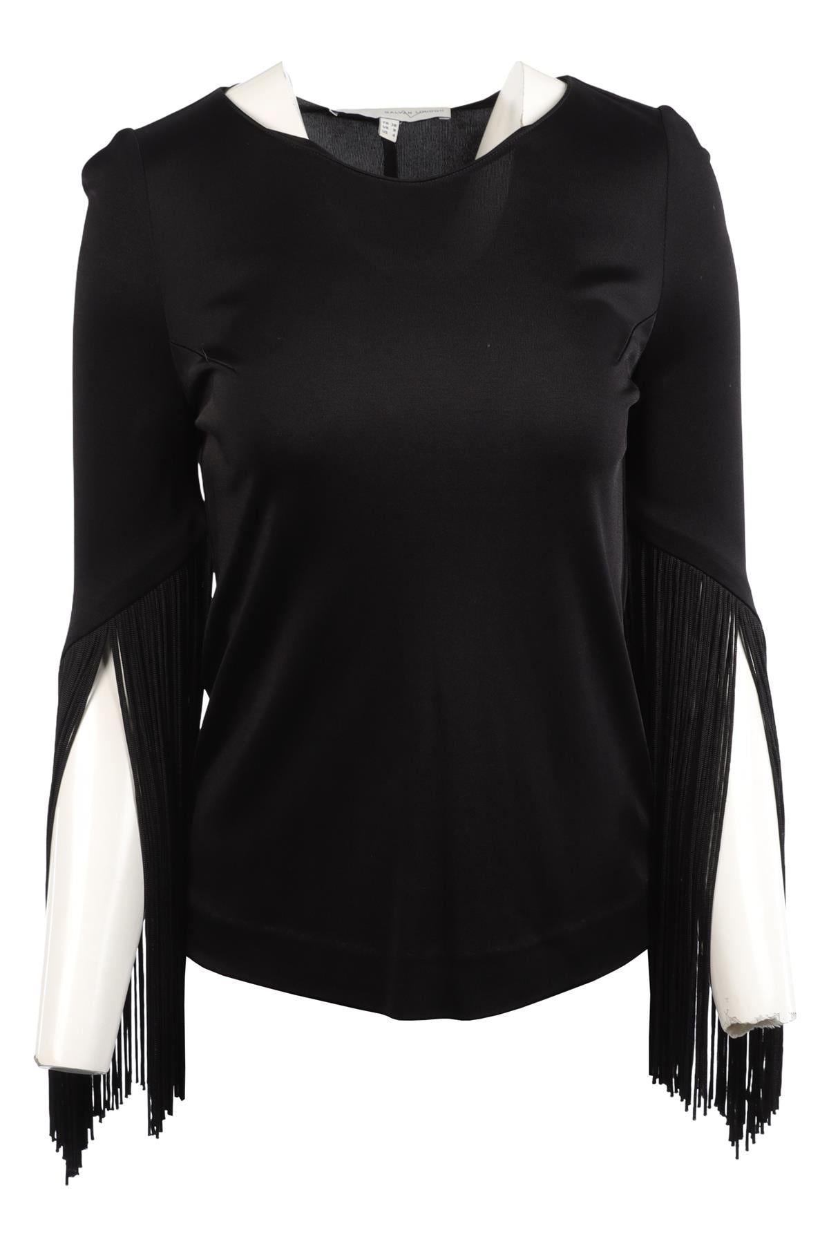 GALVAN LONDON BLACK JERSEY TOP FR 36 UK 8