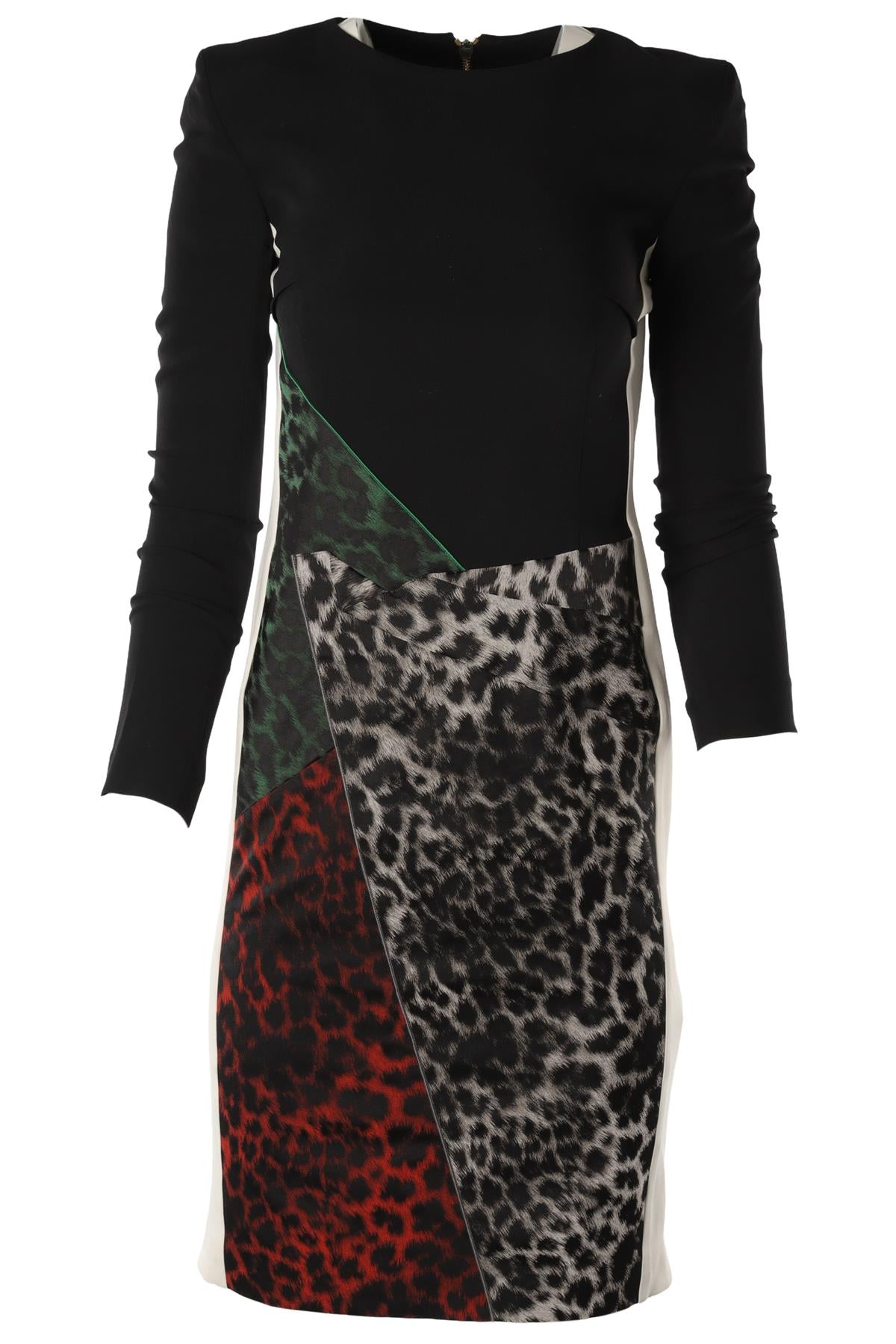 ROLAND MOURET BLACK CREPE MIDI DRESS UK 10