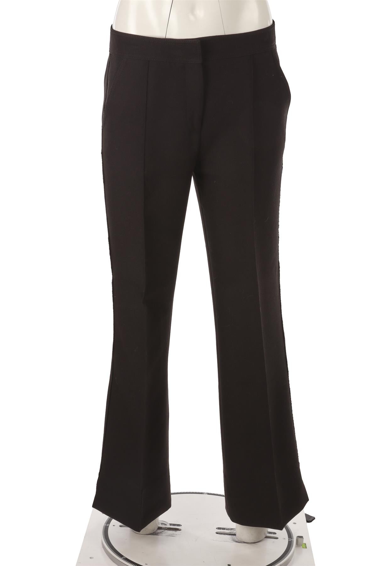 BLACK CREPE WIDE LEG PANTS