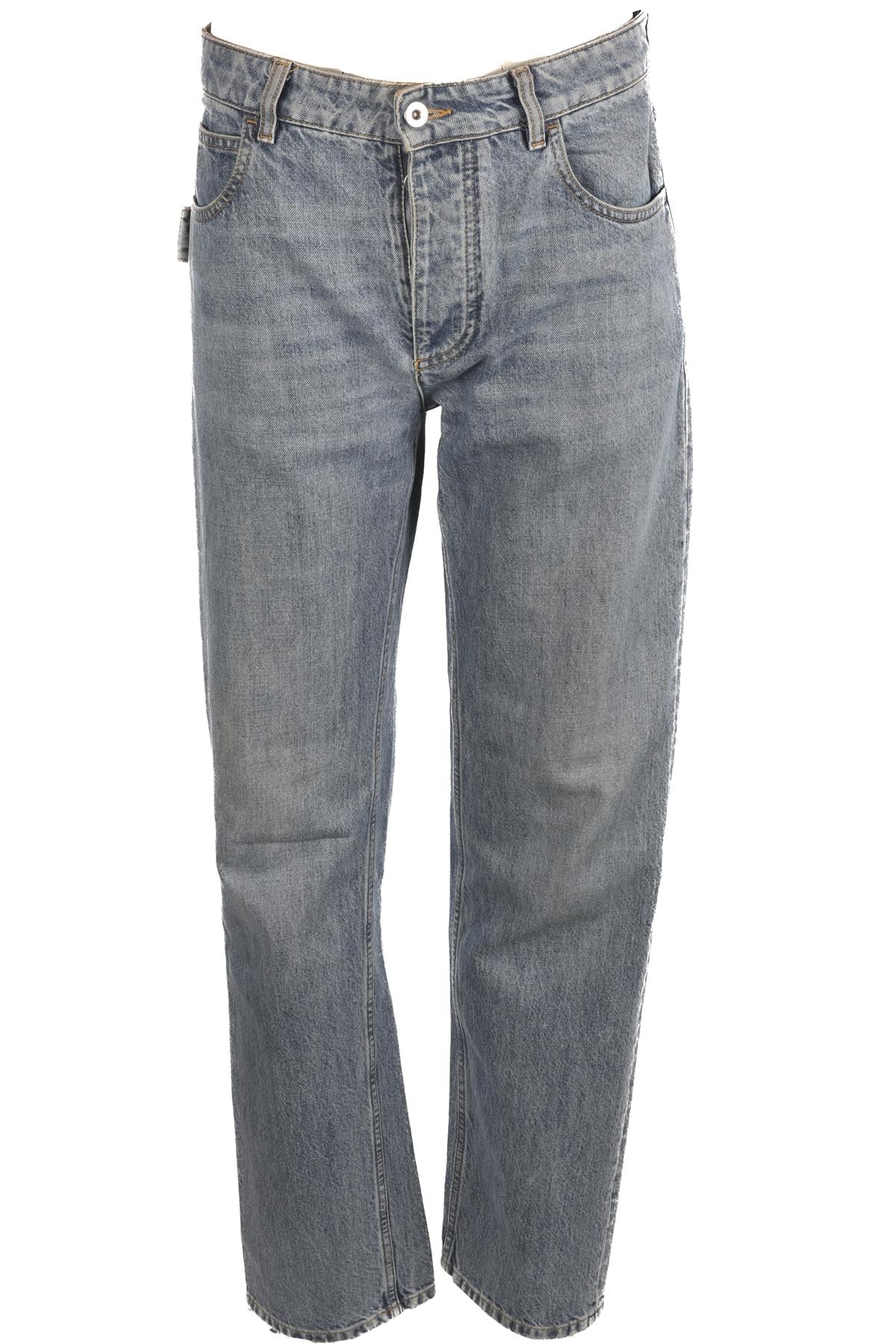 BOTTEGA VENETA BLUE HIGH RISE STRAIGHT LEG JEANS IT 38 UK 6