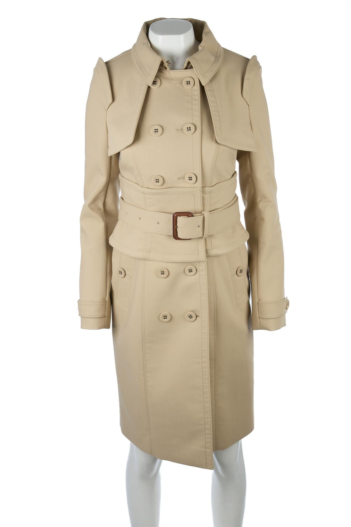 BURBERRY PRORSUM BEIGE COTTON TRENCH COAT IT 42 UK 10