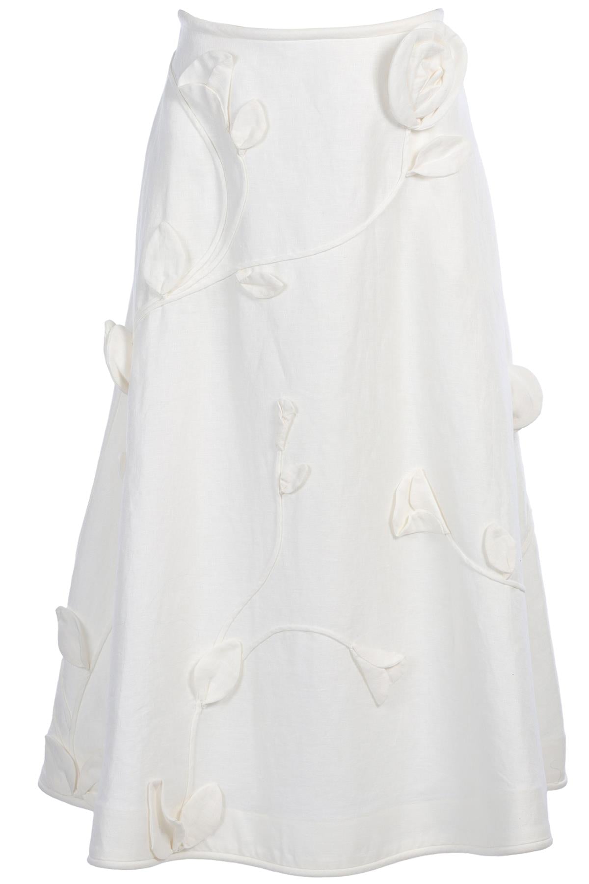 ZIMMERMANN WHITE LINEN MAXI SKIRT UK 10