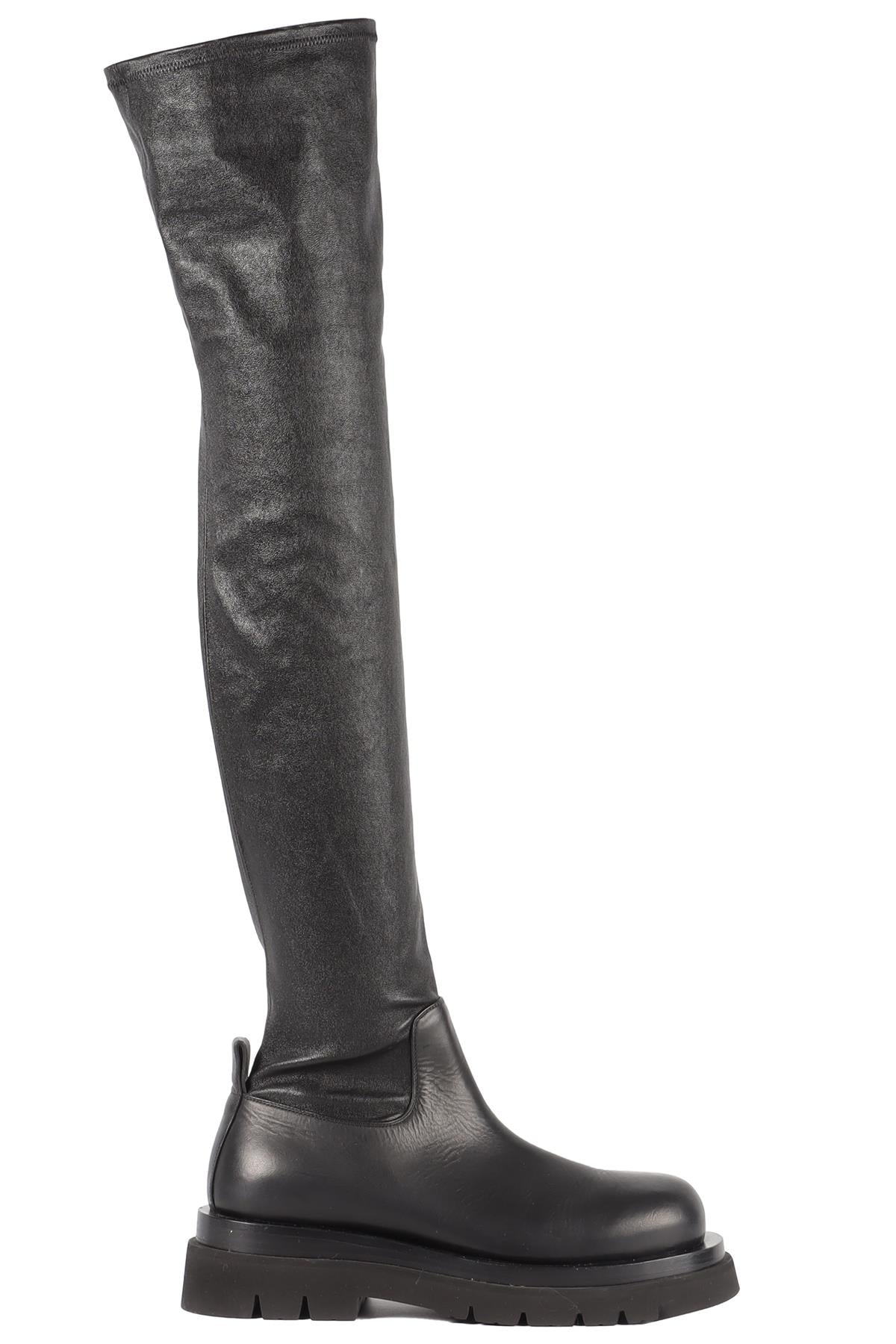 BOTTEGA VENETA BLACK LEATHER OVER THE KNEE BOOTS EU 39 UK 6 US 9