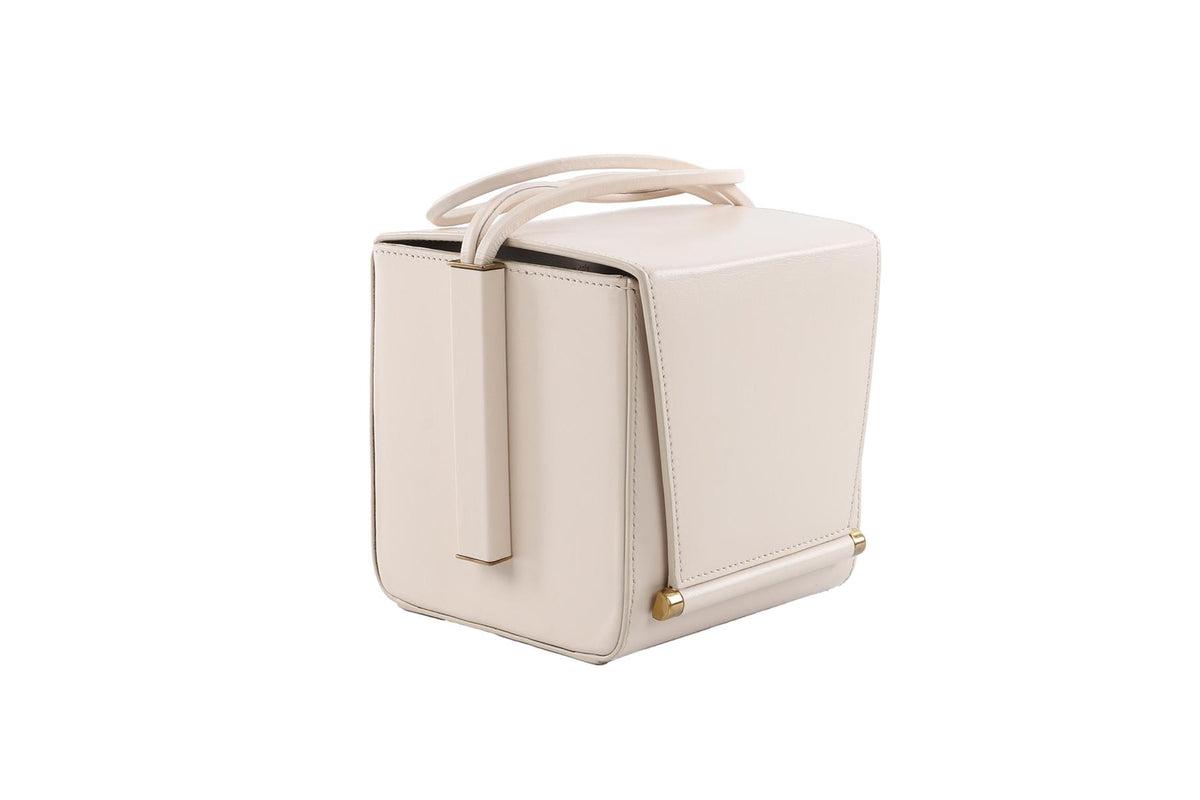 ROKSANDA IVORY BOX LEATHER CLUTCH