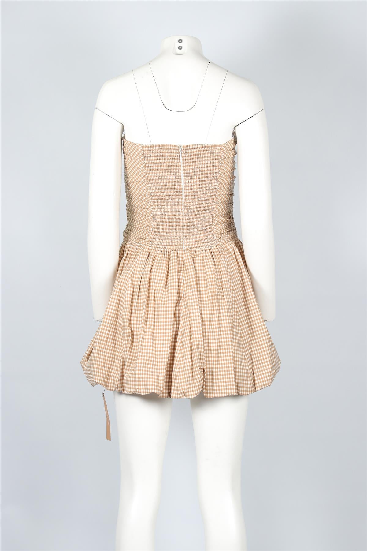 REFORMATION BROWN COTTON MINI DRESS US 4 UK 8