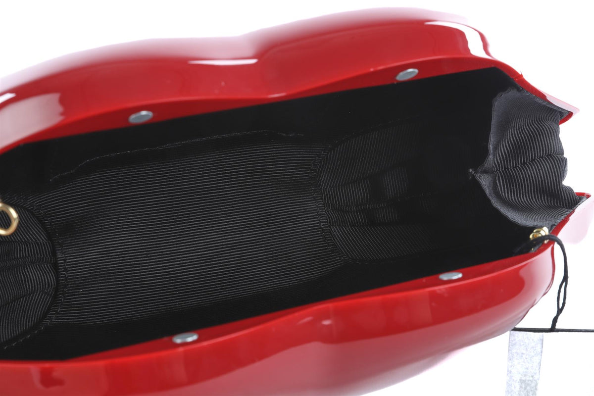 Lulu Guiness Red Lulu Medium Red Lips Clutch