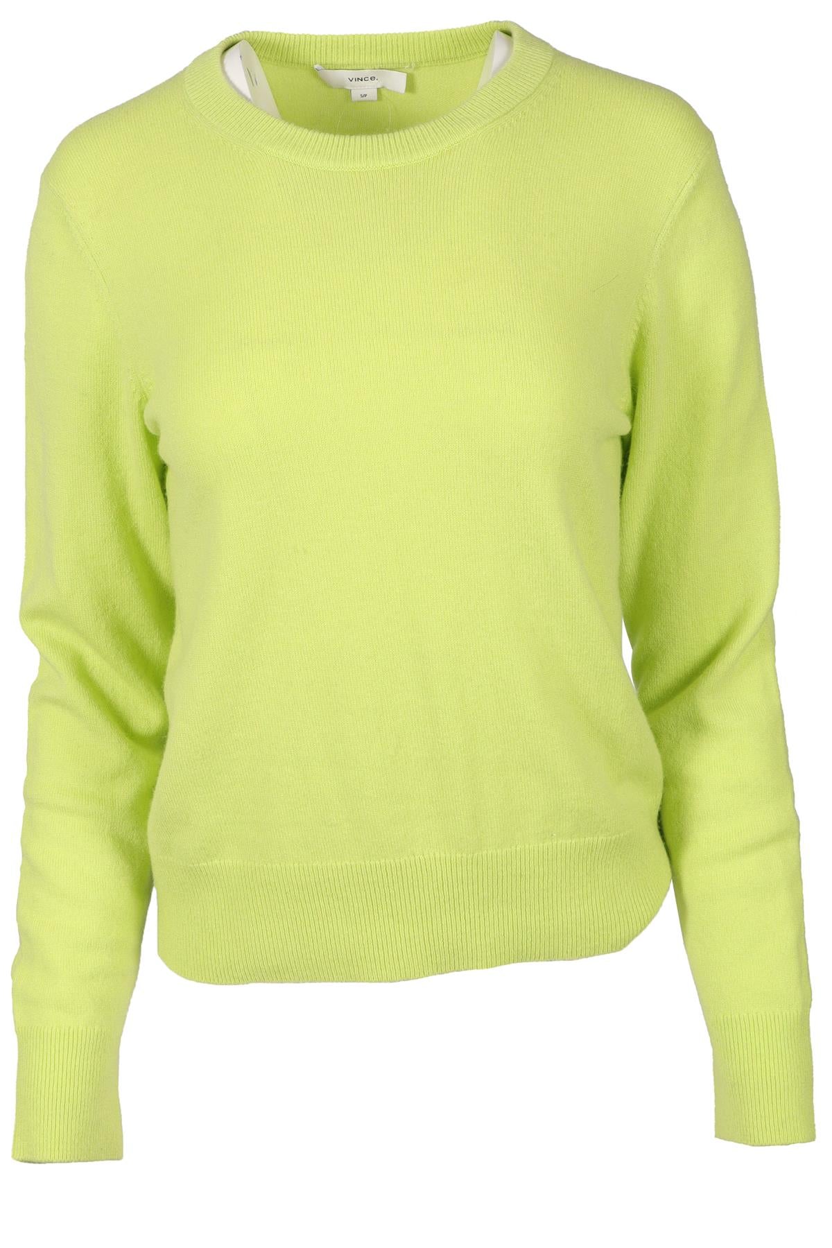 VINCE GREEN CASHMERE SWEATER SMALL