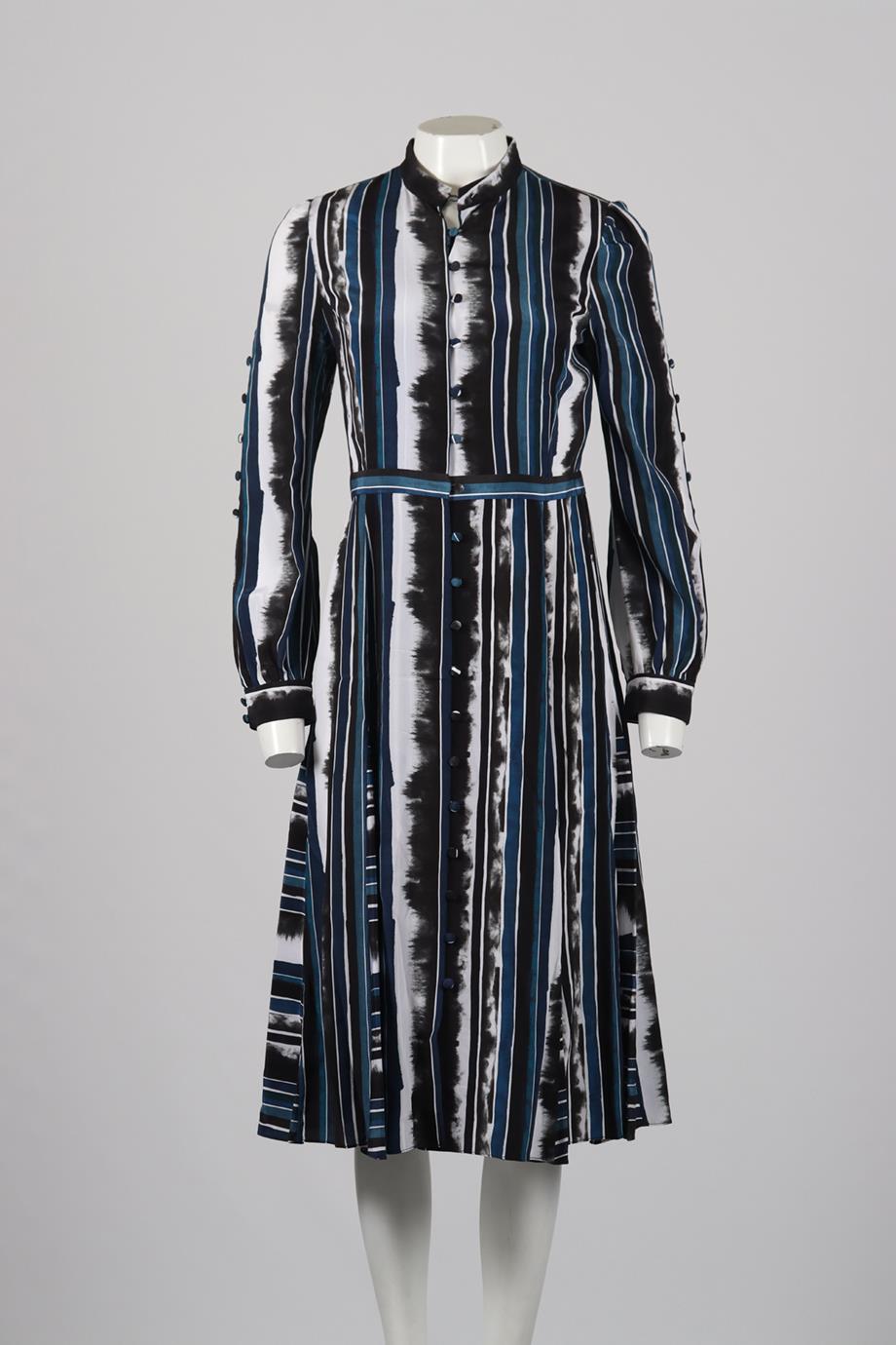 PRABAL GURUNG PRINTED SILK MIDI DRESS US 4 UK 8