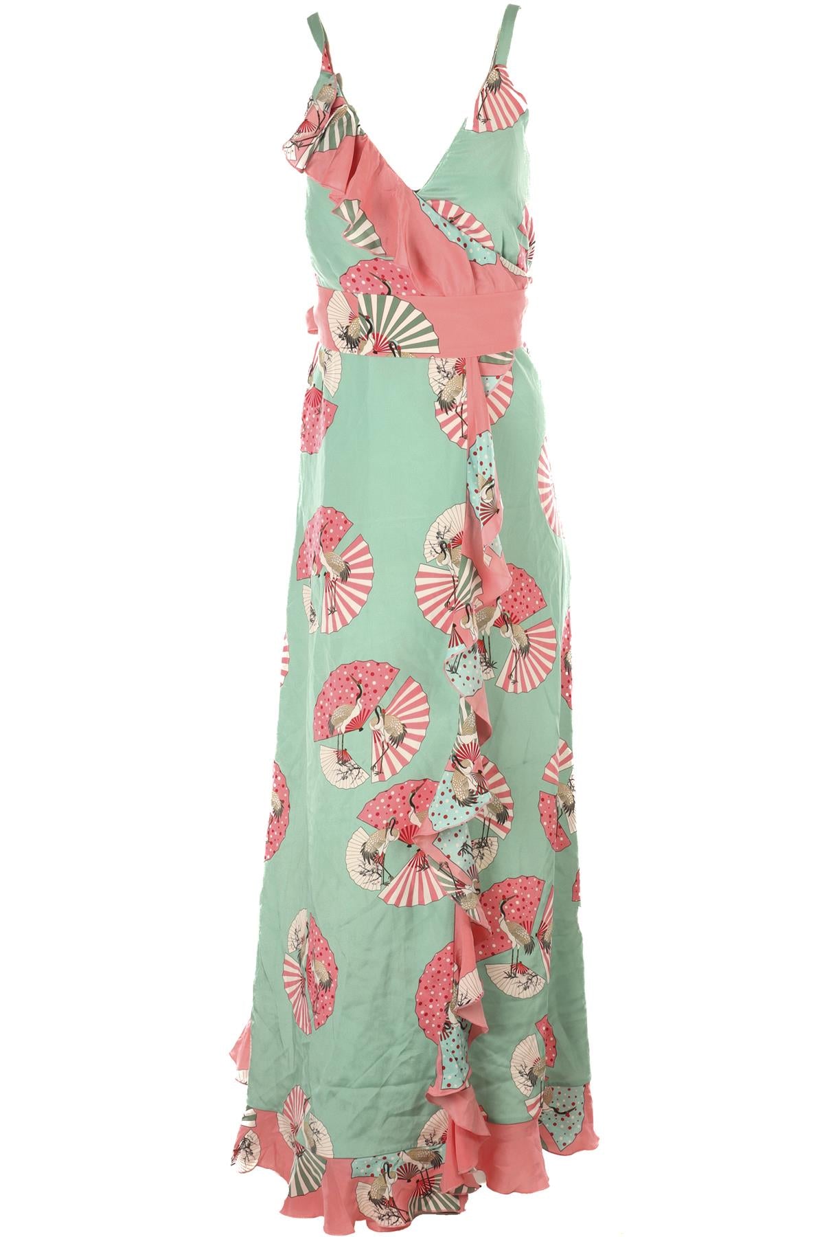 RACIL MULTI SILK MAXI DRESS FR 34 UK 6
