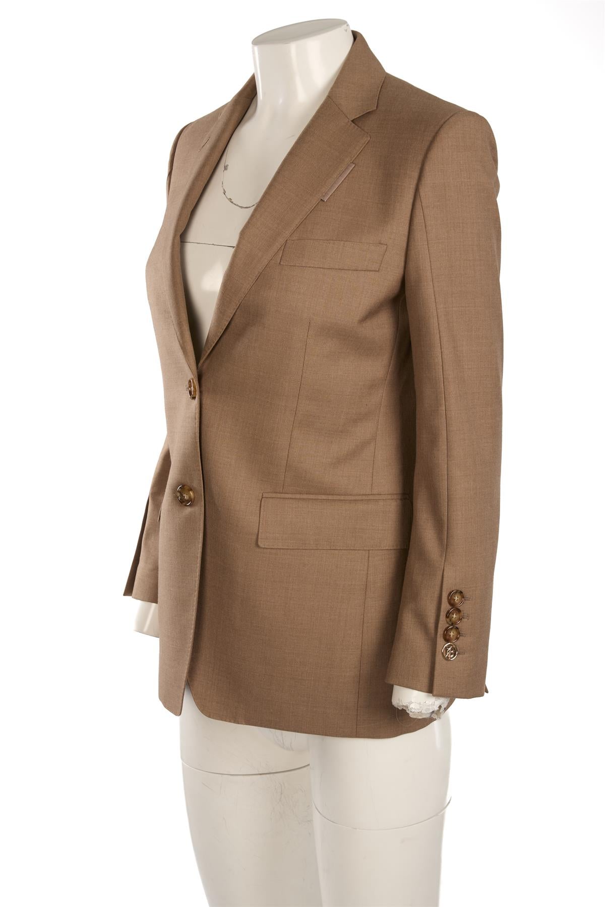 BURBERRY BROWN WOOL BLAZER UK 6